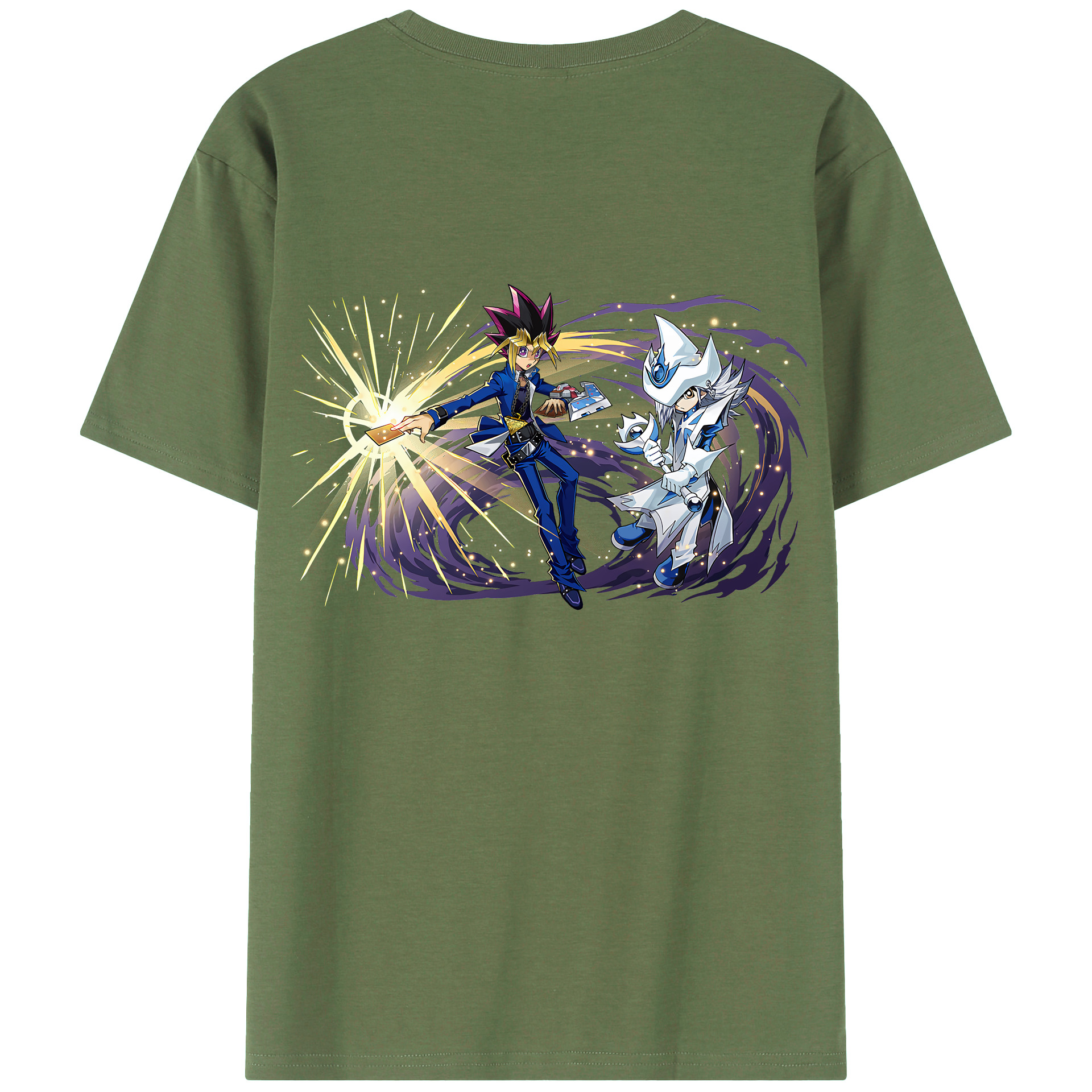 （画像用） 遊☆戯☆王 Yu-Gi-Oh! 綿100％ メンズ半袖Tシャツ（バックプリント） 通気性